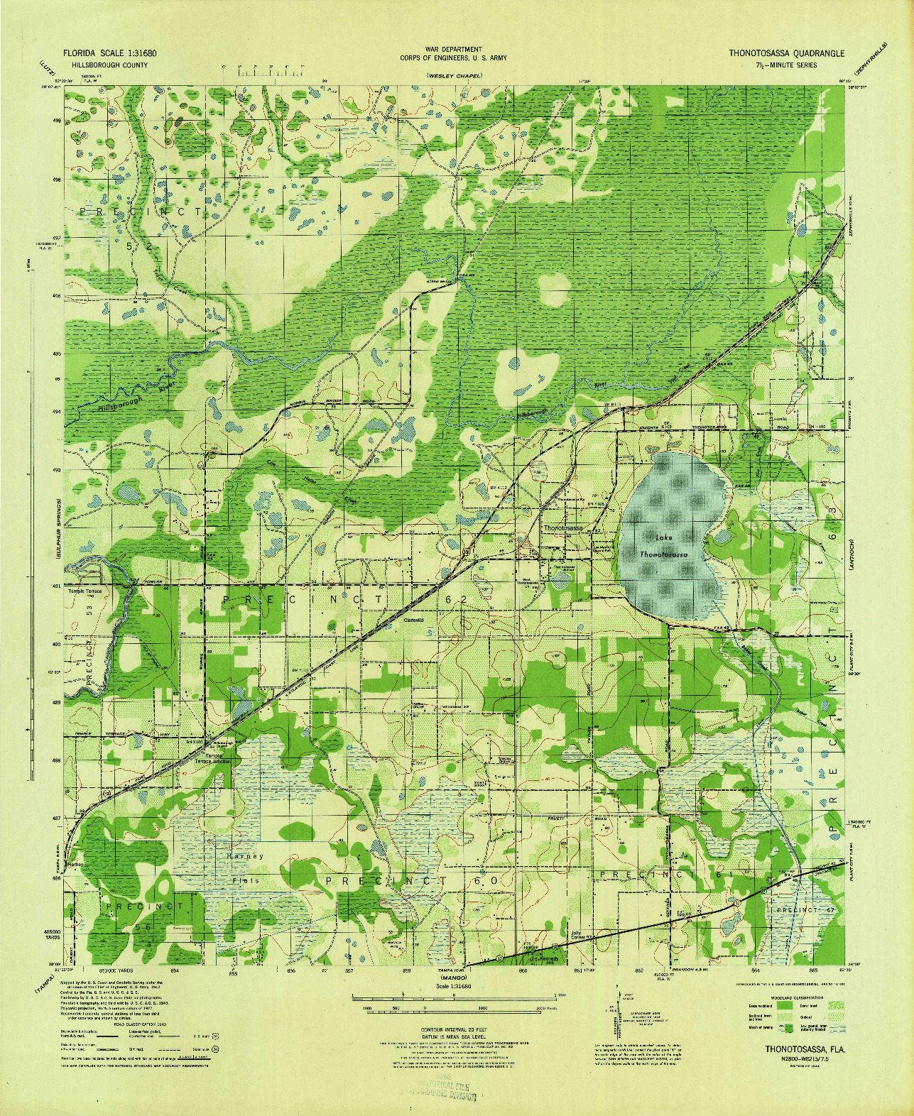 USGS 1:31680-SCALE QUADRANGLE FOR THONOTOSASSA, FL 1944