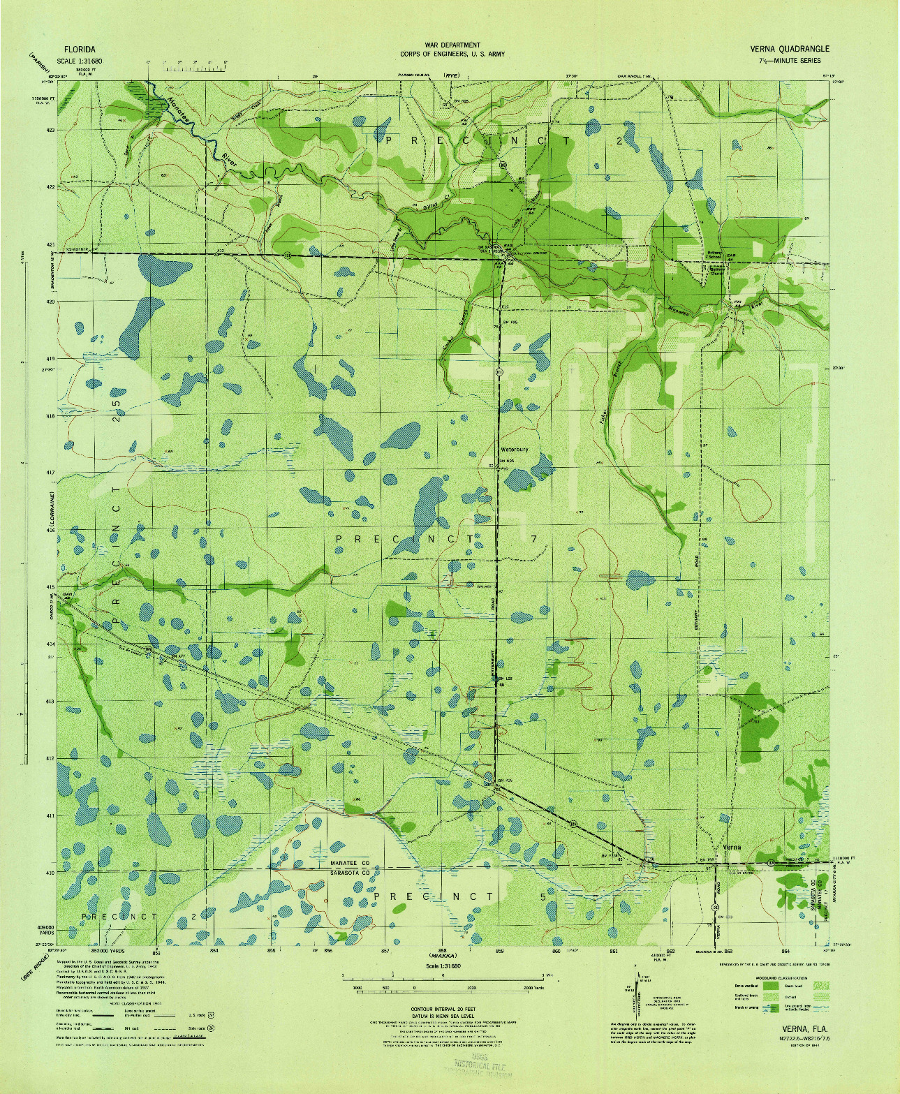 USGS 1:31680-SCALE QUADRANGLE FOR VERNA, FL 1944