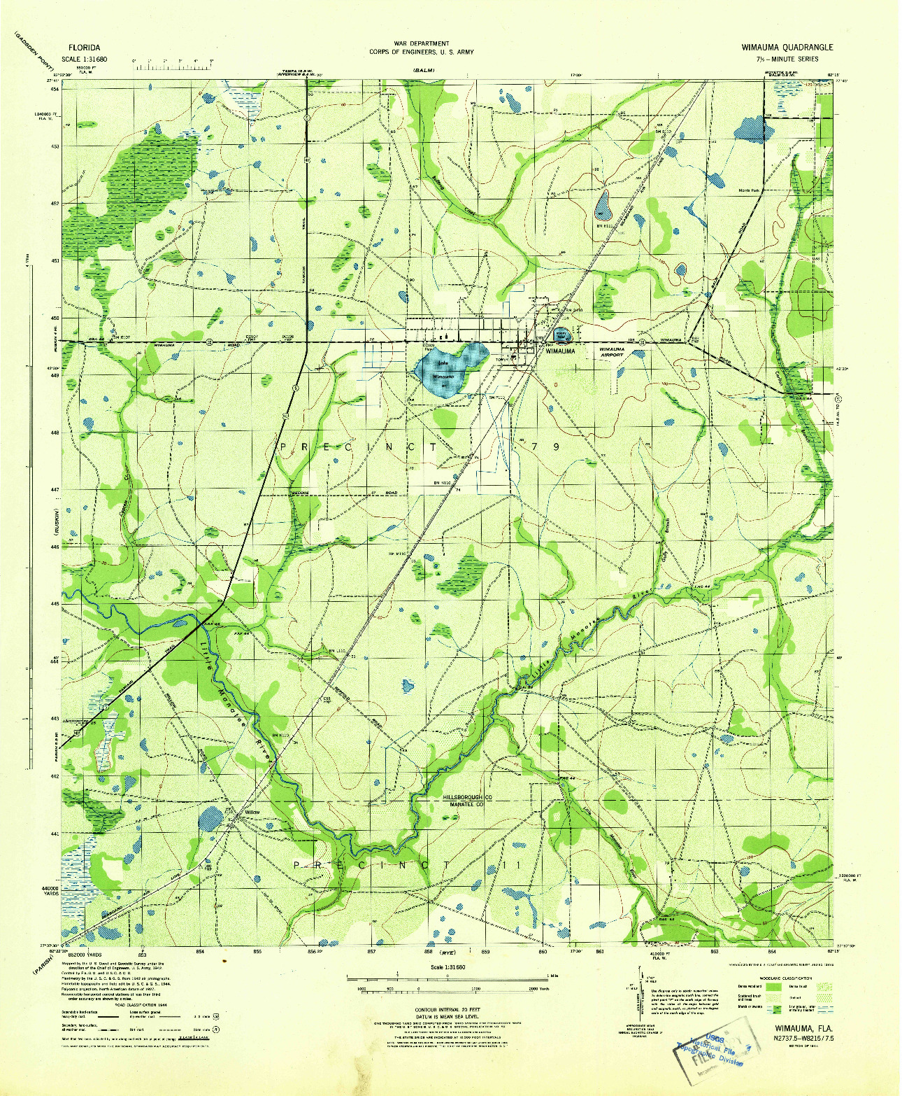 USGS 1:31680-SCALE QUADRANGLE FOR WIMAUMA, FL 1944