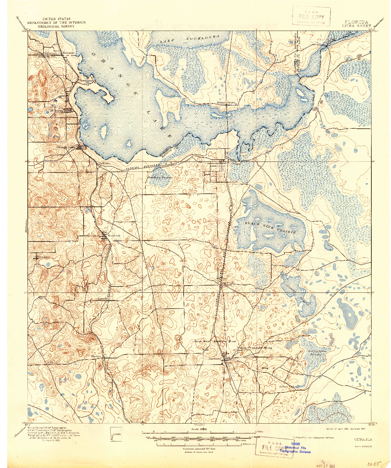 USGS 1:62500-SCALE QUADRANGLE FOR CITRA, FL 1895