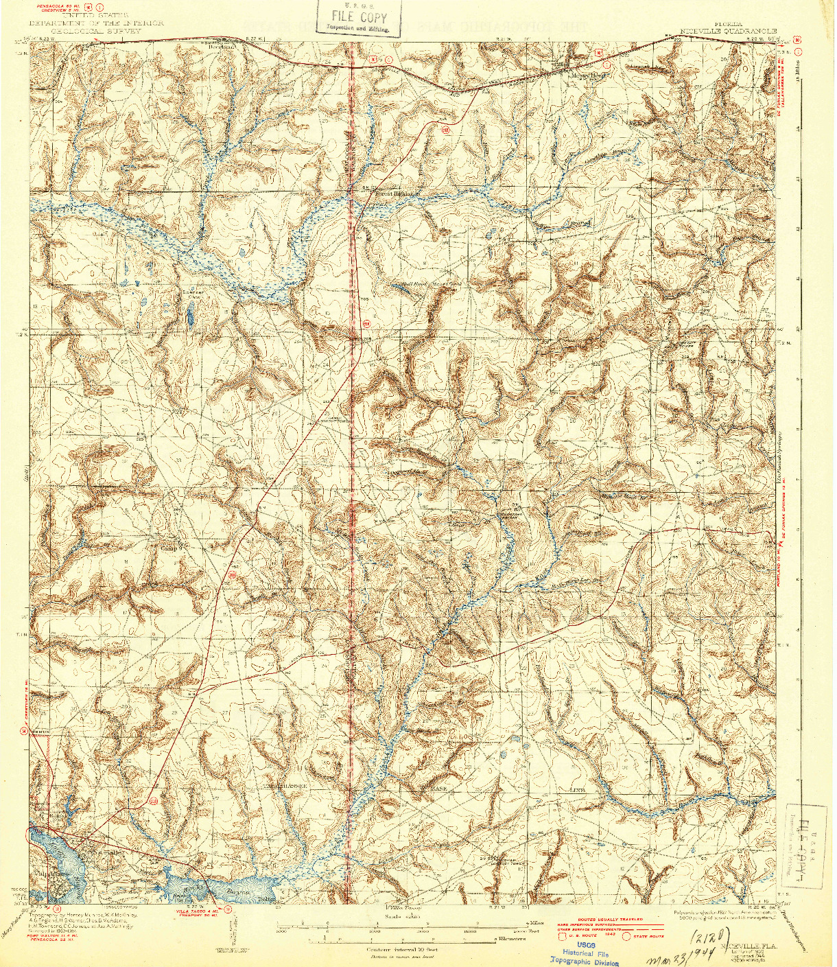 USGS 1:62500-SCALE QUADRANGLE FOR NICEVILLE, FL 1936