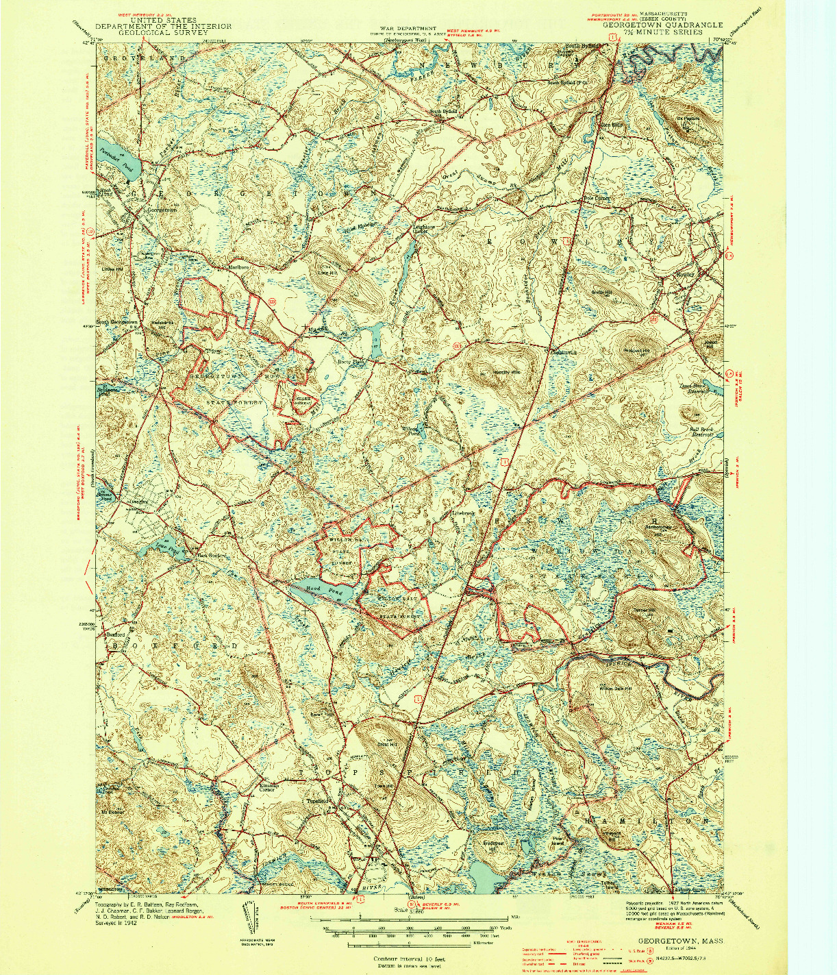 USGS 1:31680-SCALE QUADRANGLE FOR GEORGETOWN, MA 1944