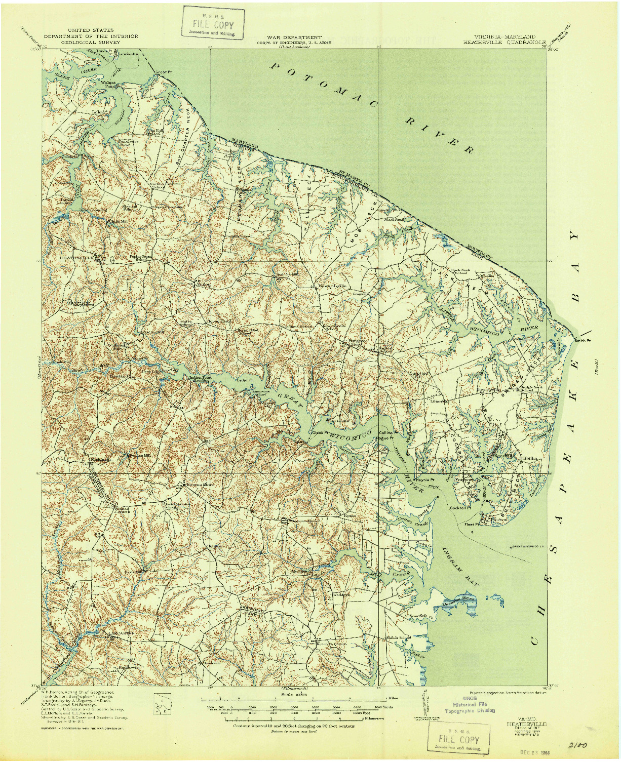 USGS 1:62500-SCALE QUADRANGLE FOR HEATHSVILLE, VA 1917
