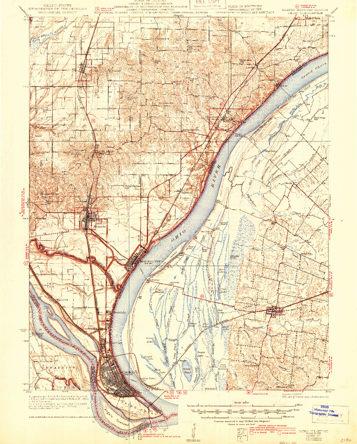 USGS 1:62500-SCALE QUADRANGLE FOR CAIRO, IL 1933
