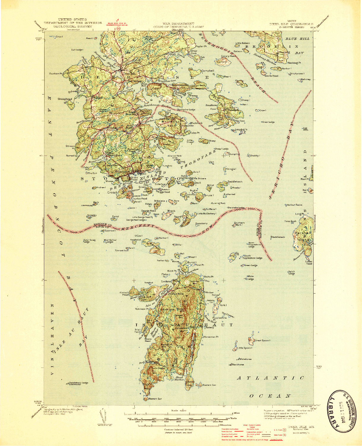 USGS 1:62500-SCALE QUADRANGLE FOR DEER ISLE, ME 1944