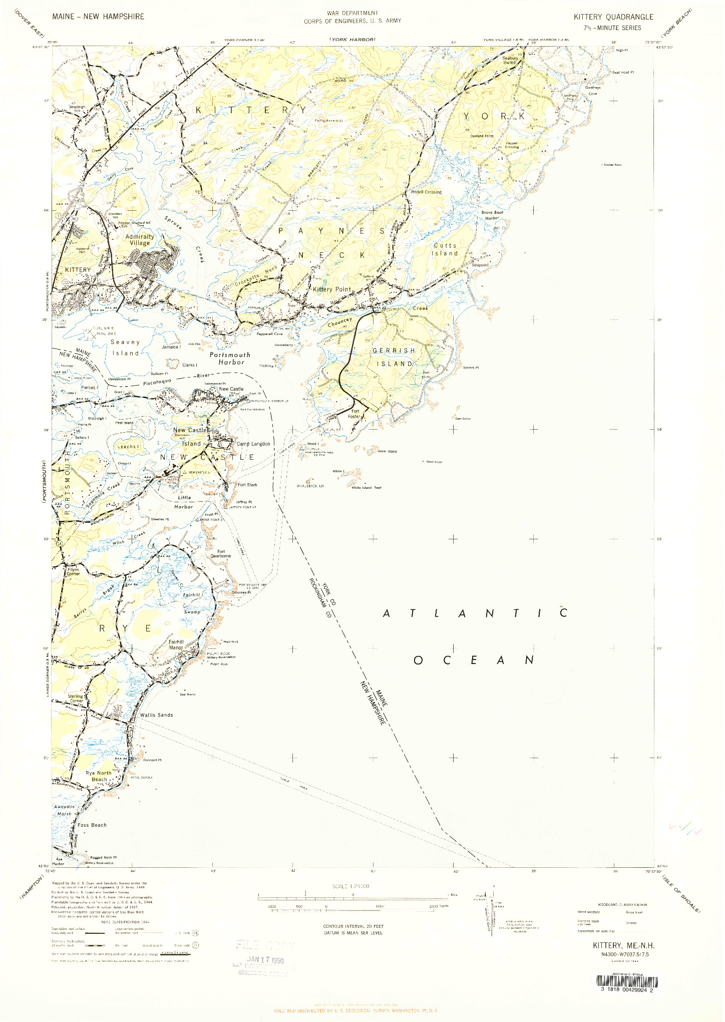 USGS 1:24000-SCALE QUADRANGLE FOR KITTERY, ME 1944