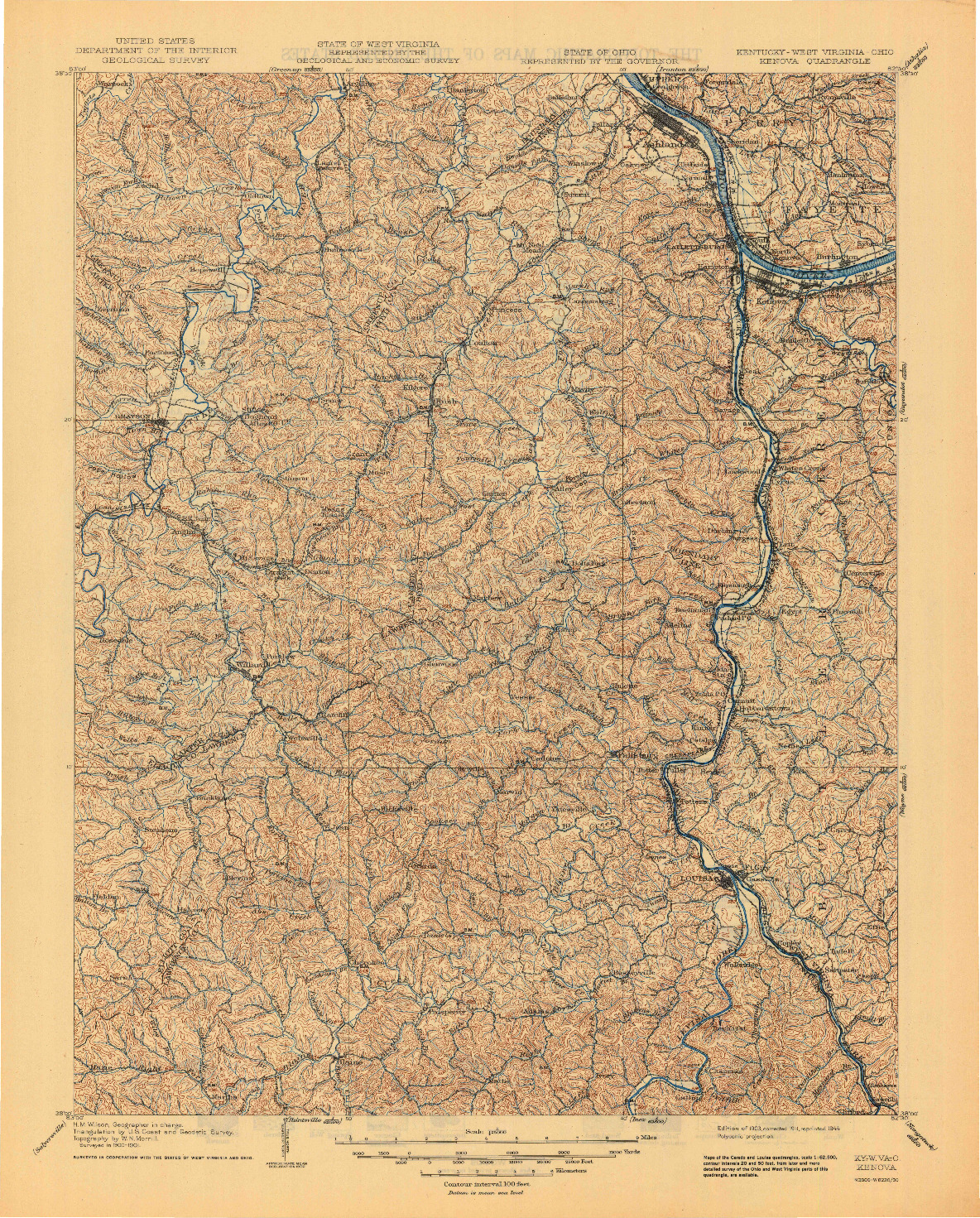 USGS 1:125000-SCALE QUADRANGLE FOR KENOVA, KY 1903