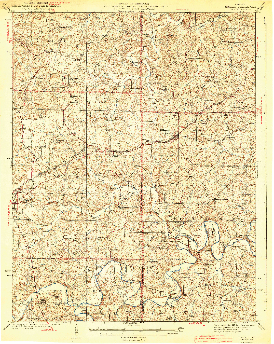 USGS 1:62500-SCALE QUADRANGLE FOR GERALD, MO 1944
