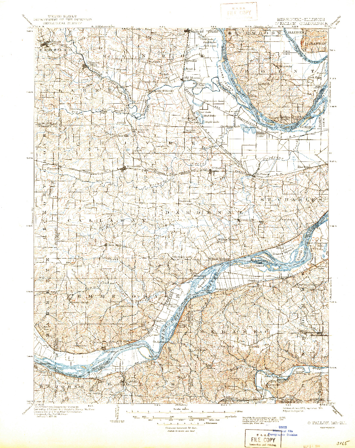 USGS 1:125000-SCALE QUADRANGLE FOR O'FALLON, MO 1903