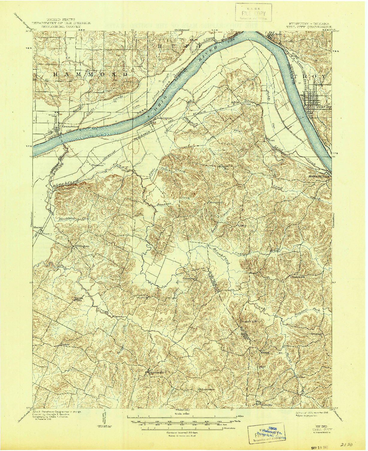 USGS 1:62500-SCALE QUADRANGLE FOR TELL CITY, IN 1903