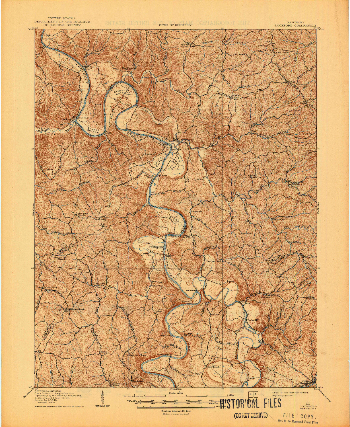 USGS 1:62500-SCALE QUADRANGLE FOR LOCKPORT, KY 1908