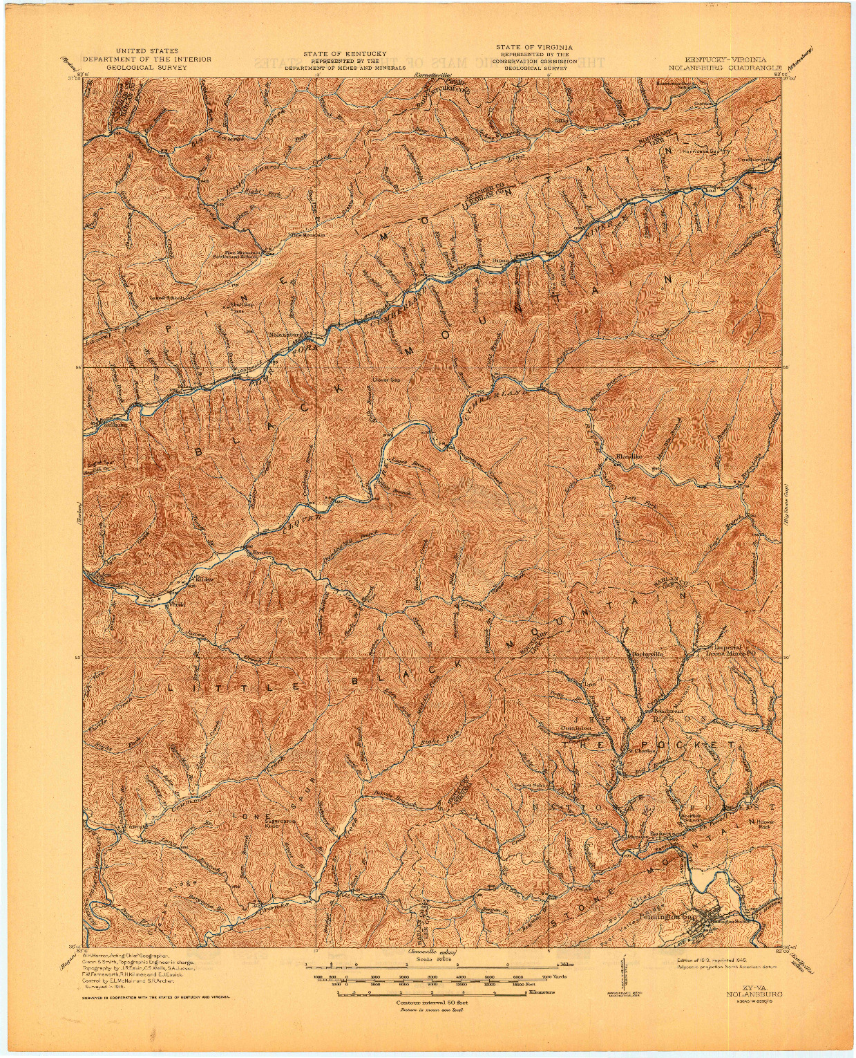 USGS 1:62500-SCALE QUADRANGLE FOR NOLANSBURG, KY 1919