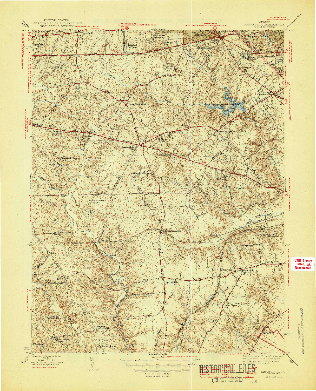 USGS 1:31680-SCALE QUADRANGLE FOR ANNANDALE, VA 1945