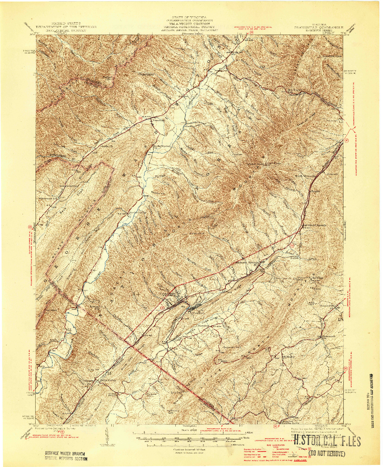 USGS 1:62500-SCALE QUADRANGLE FOR CRAIGSVILLE, VA 1945
