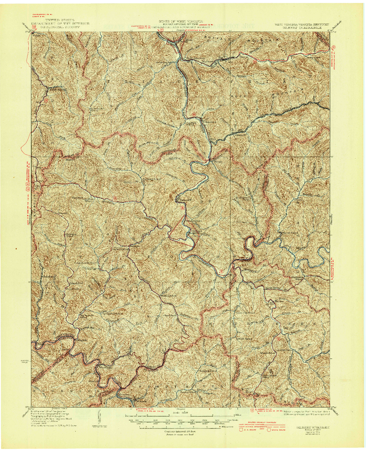 USGS 1:62500-SCALE QUADRANGLE FOR GILBERT, VA 1927