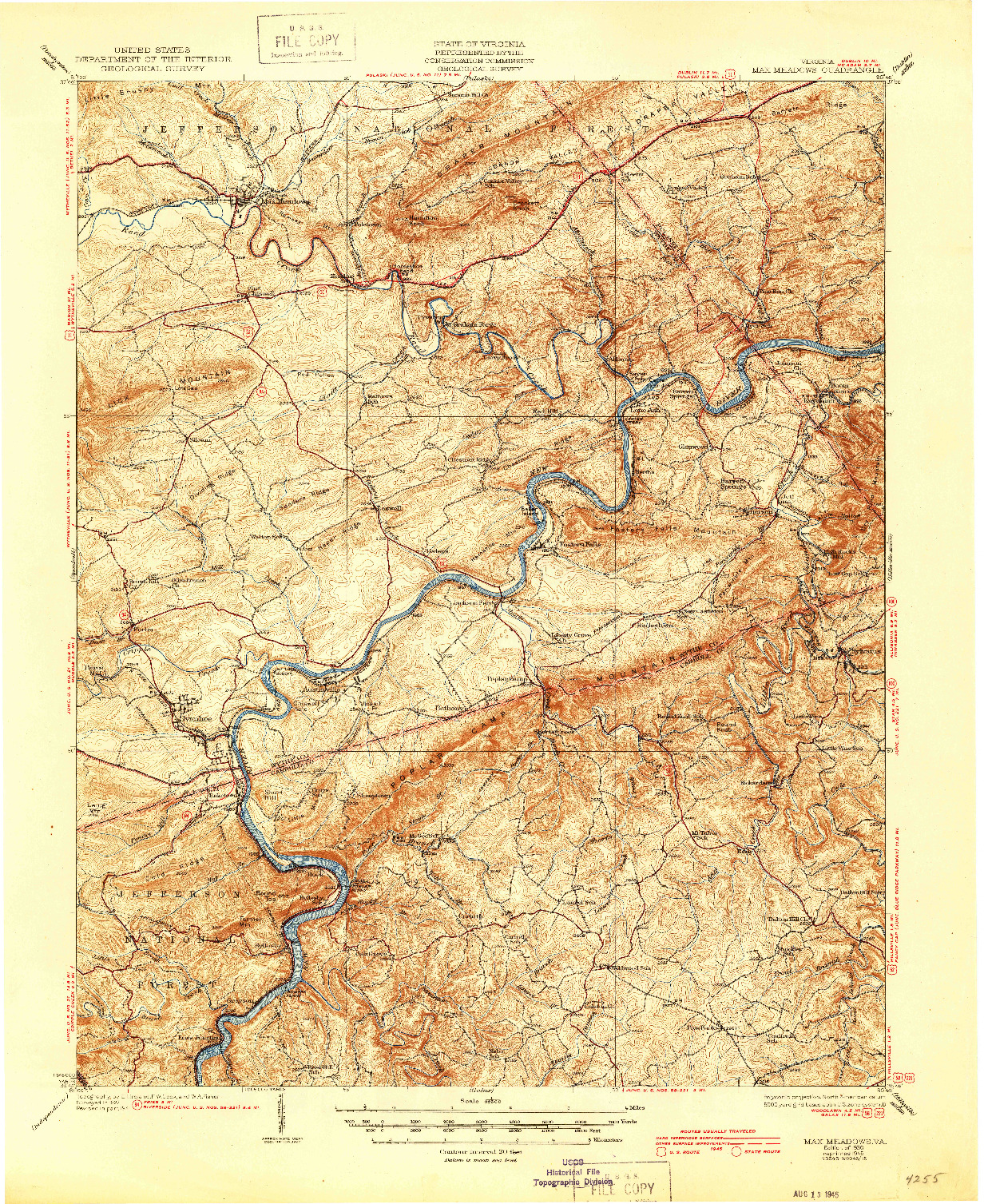 USGS 1:62500-SCALE QUADRANGLE FOR MAX MEADOWS, VA 1930