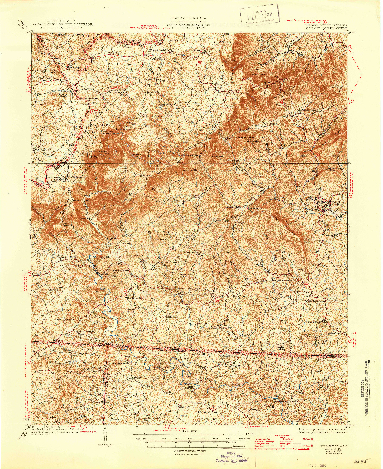 USGS 1:62500-SCALE QUADRANGLE FOR STUART, VA 1931