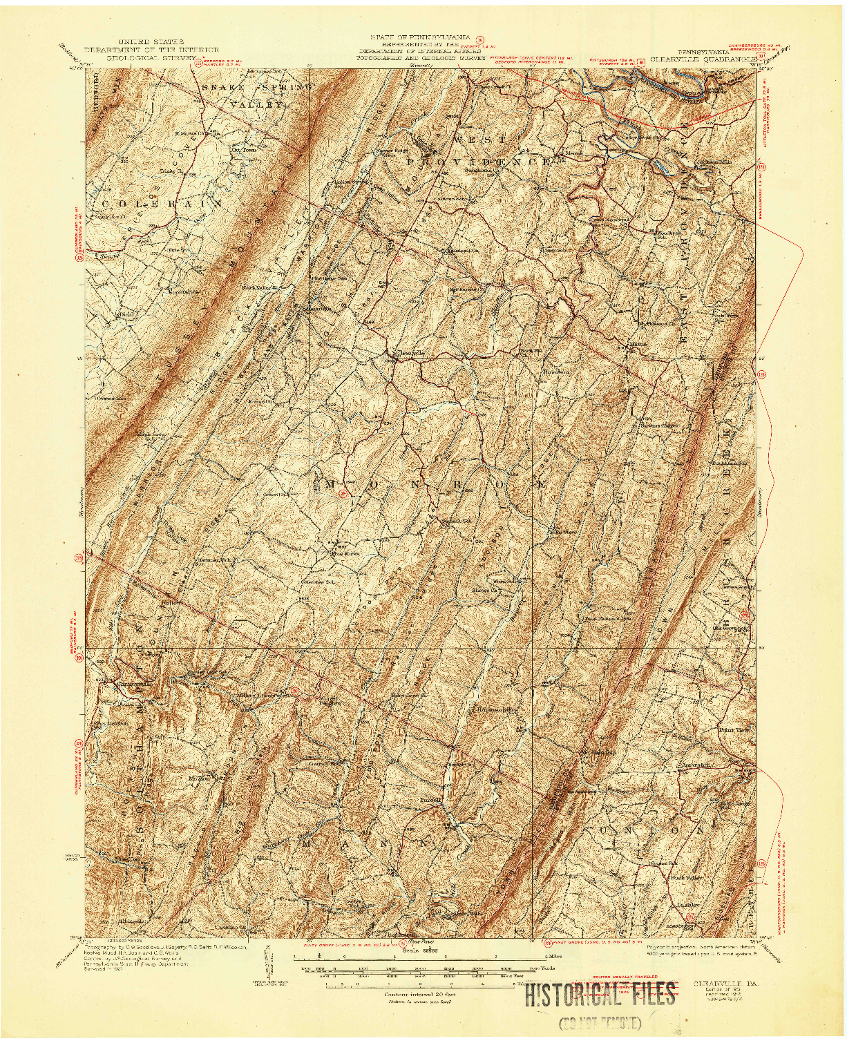 USGS 1:62500-SCALE QUADRANGLE FOR CLEARVILLE, PA 1931
