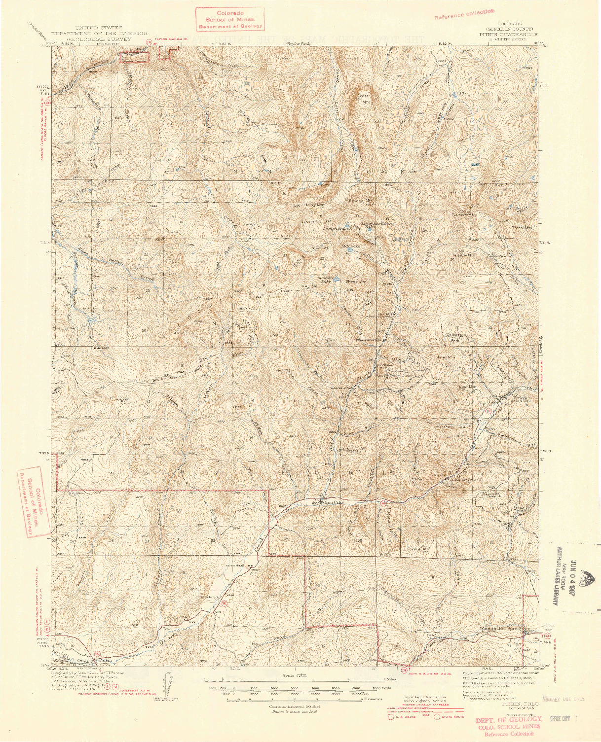 USGS 1:62500-SCALE QUADRANGLE FOR PITKIN, CO 1945