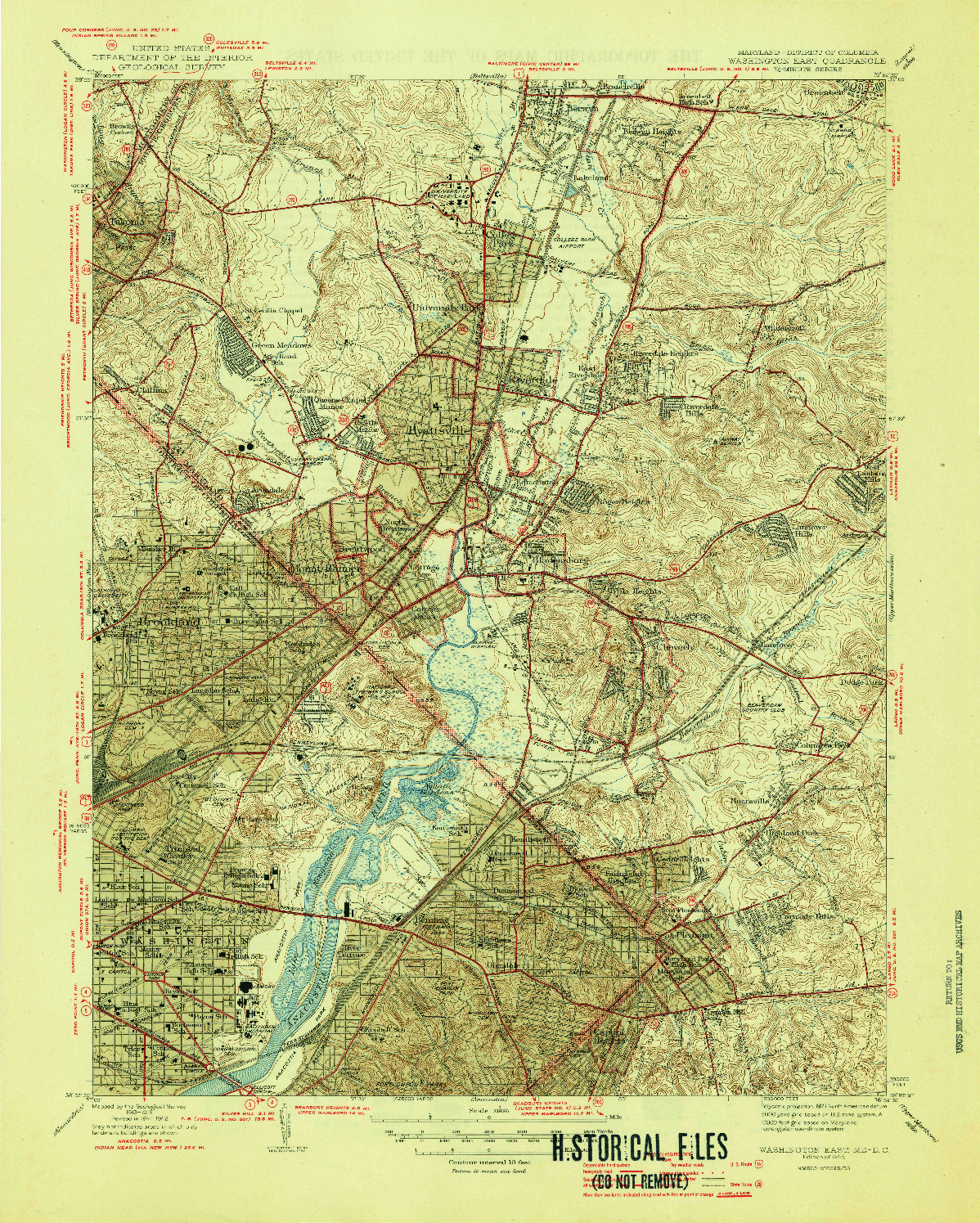 USGS 1:31680-SCALE QUADRANGLE FOR WASHINGTON EAST, MD 1945