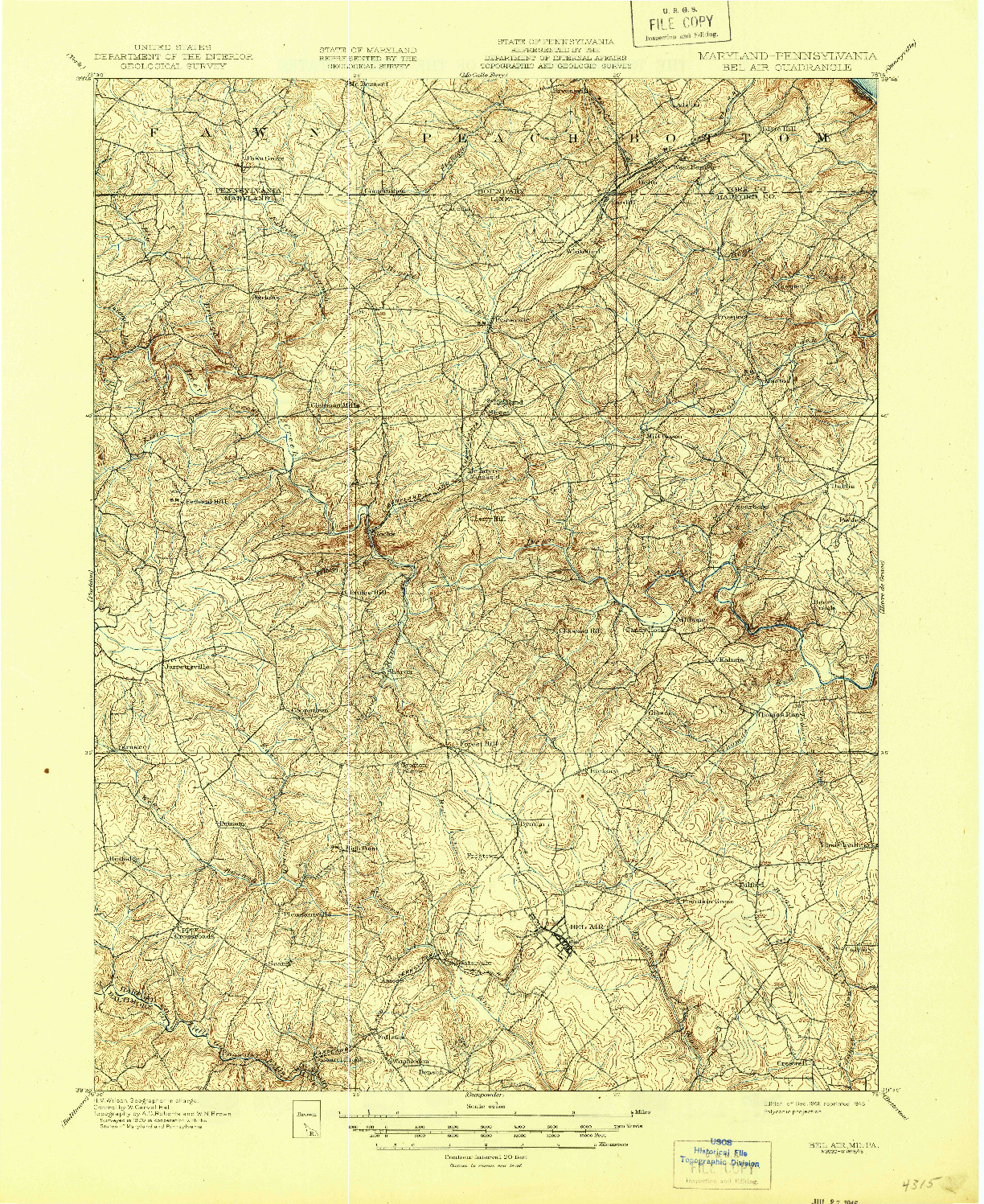 USGS 1:62500-SCALE QUADRANGLE FOR BELAIR, MD 1901