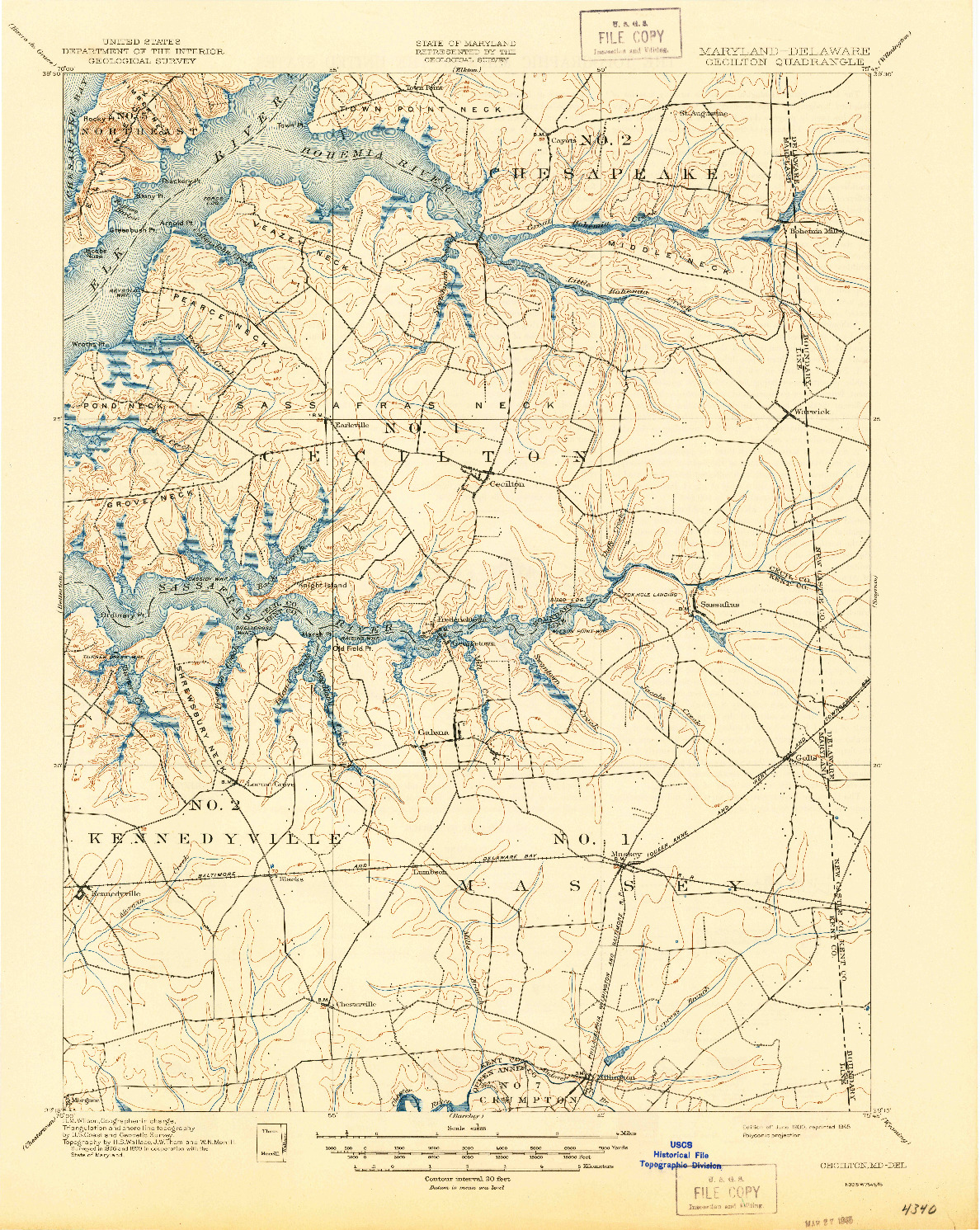 USGS 1:62500-SCALE QUADRANGLE FOR CECILTON, MD 1900