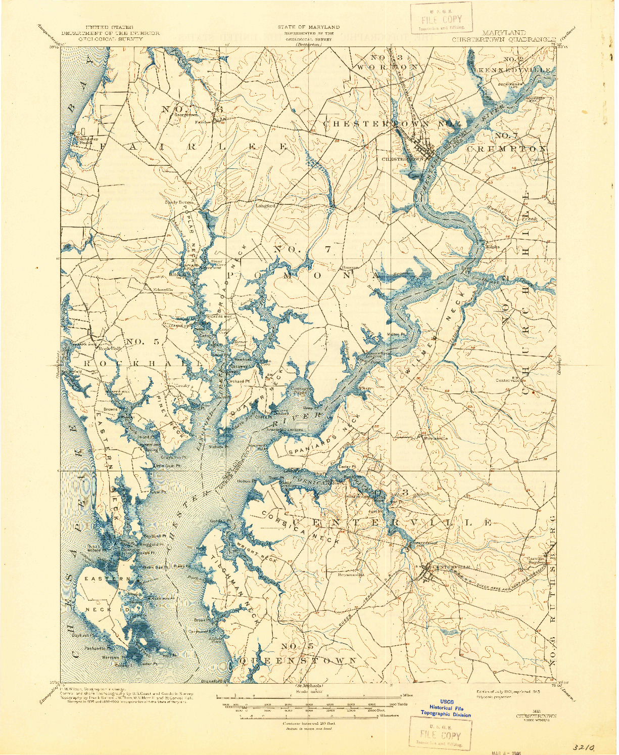 USGS 1:62500-SCALE QUADRANGLE FOR CHESTERTOWN, MD 1901