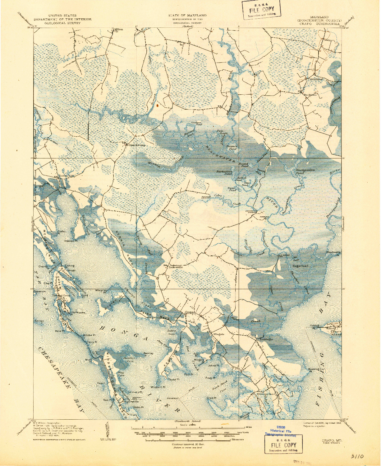 USGS 1:62500-SCALE QUADRANGLE FOR CRAPO, MD 1905