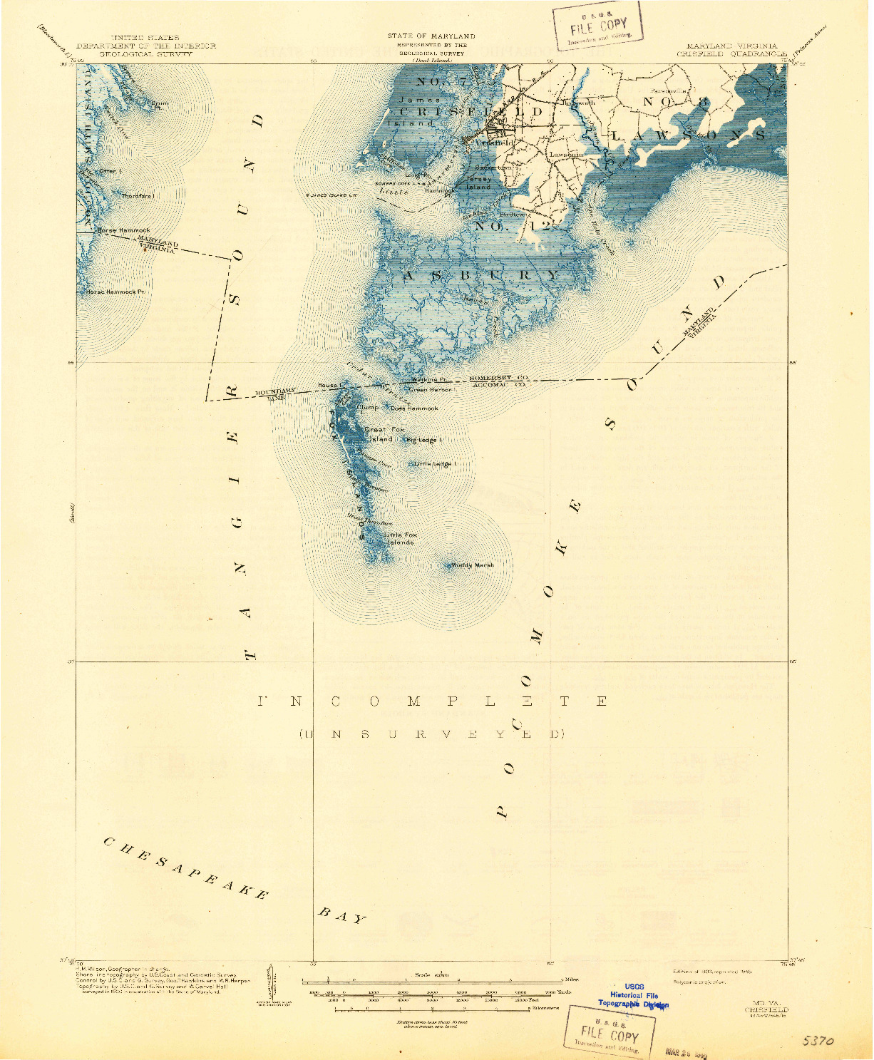 USGS 1:62500-SCALE QUADRANGLE FOR CRISFIELD, MD 1903