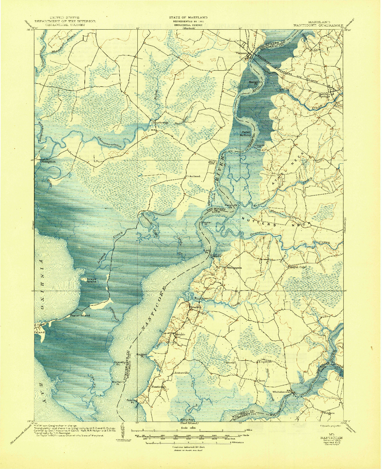 USGS 1:62500-SCALE QUADRANGLE FOR NANTICOKE, MD 1903