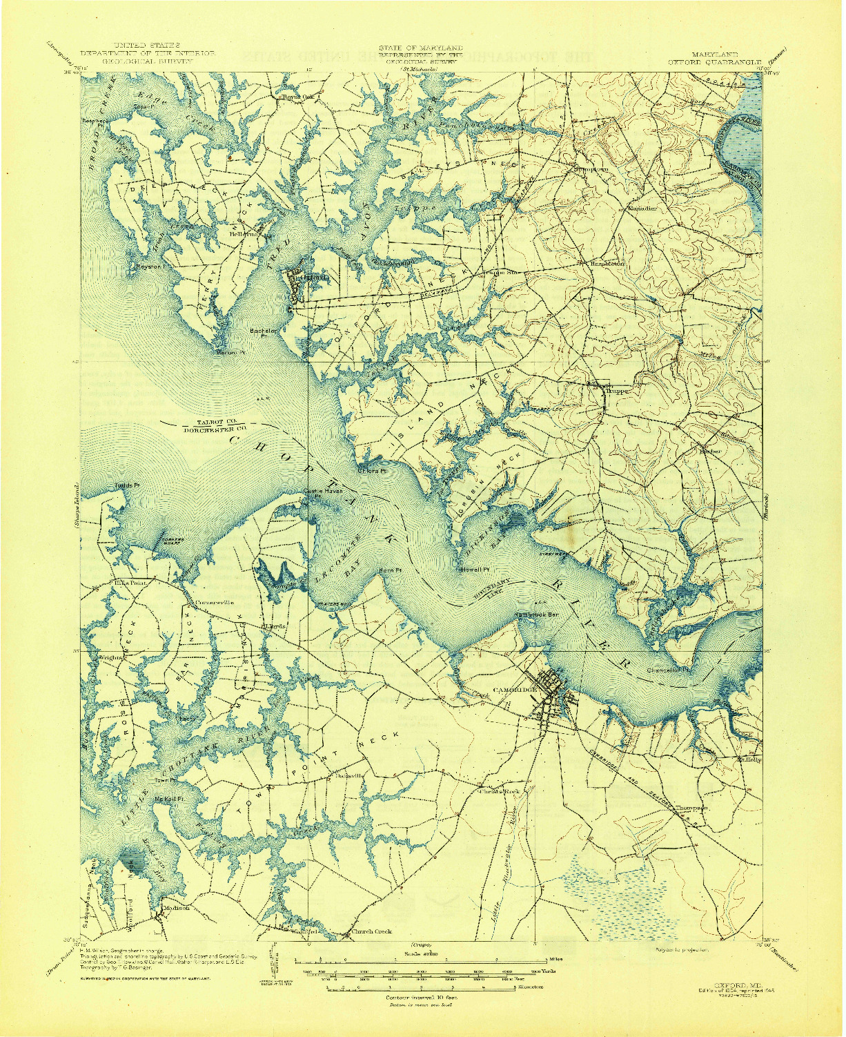 USGS 1:62500-SCALE QUADRANGLE FOR OXFORD, MD 1904