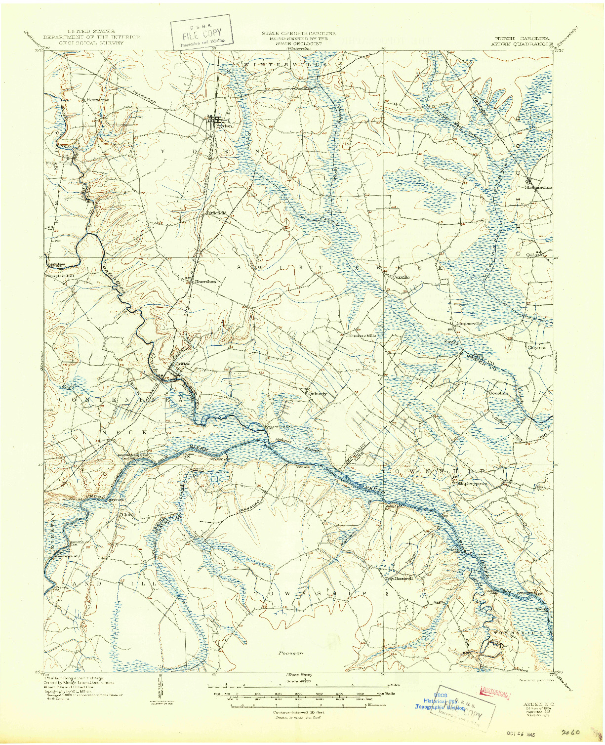 USGS 1:62500-SCALE QUADRANGLE FOR AYDEN, NC 1904