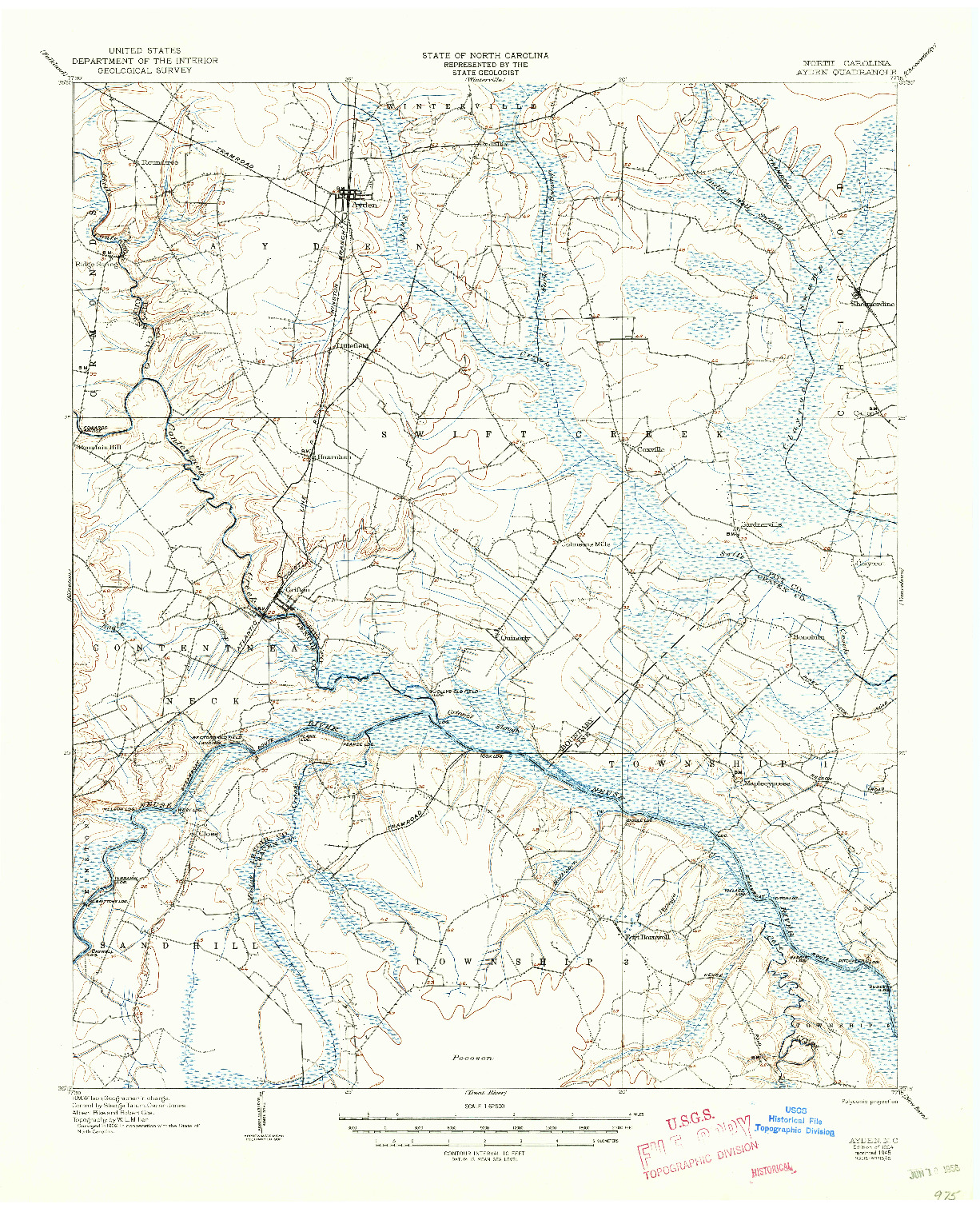 USGS 1:62500-SCALE QUADRANGLE FOR AYDEN, NC 1904