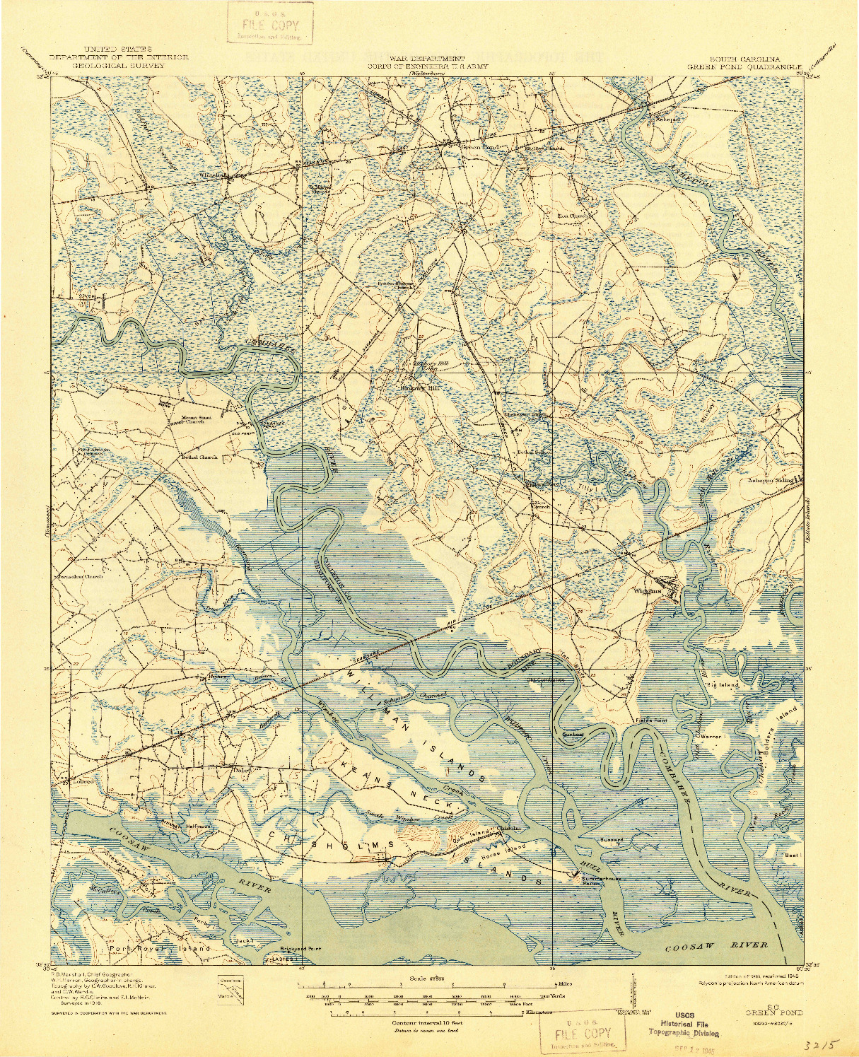USGS 1:62500-SCALE QUADRANGLE FOR GREEN POND, SC 1918