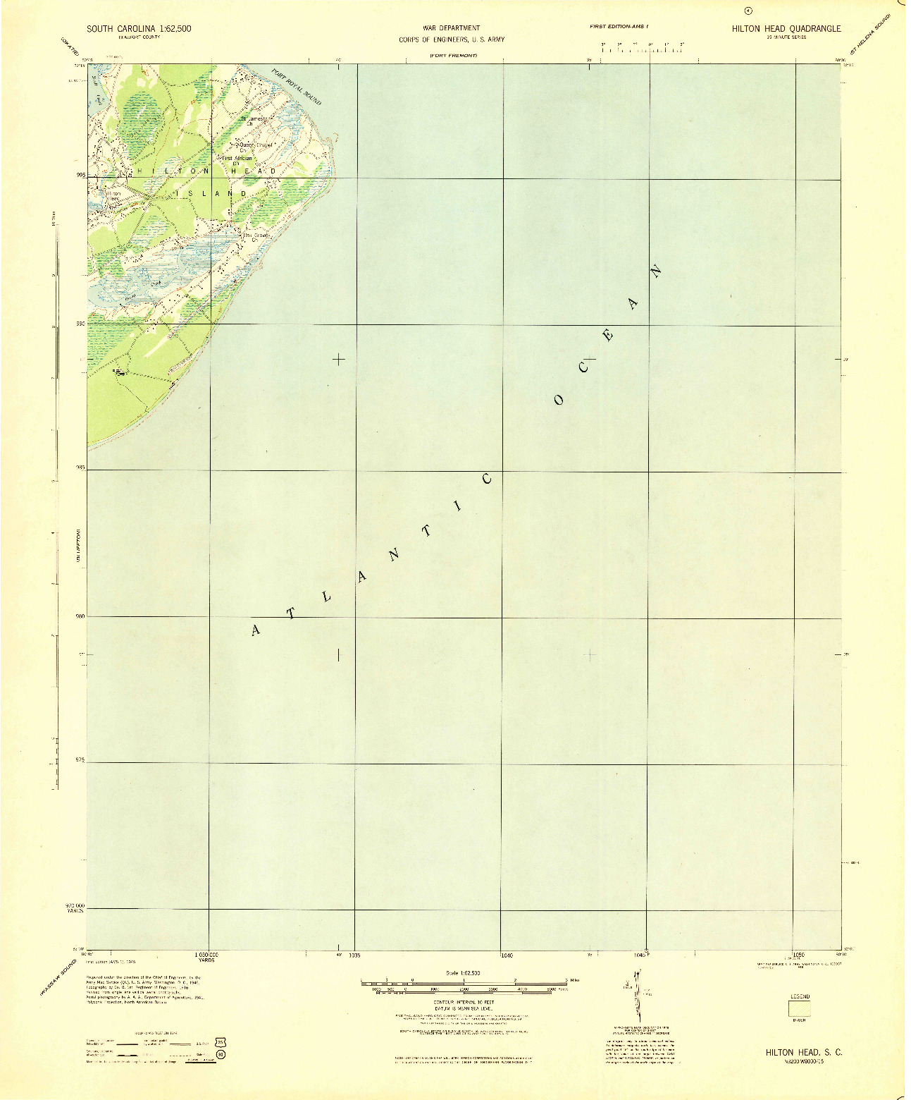 USGS 1:62500-SCALE QUADRANGLE FOR HILTON HEAD, SC 1945