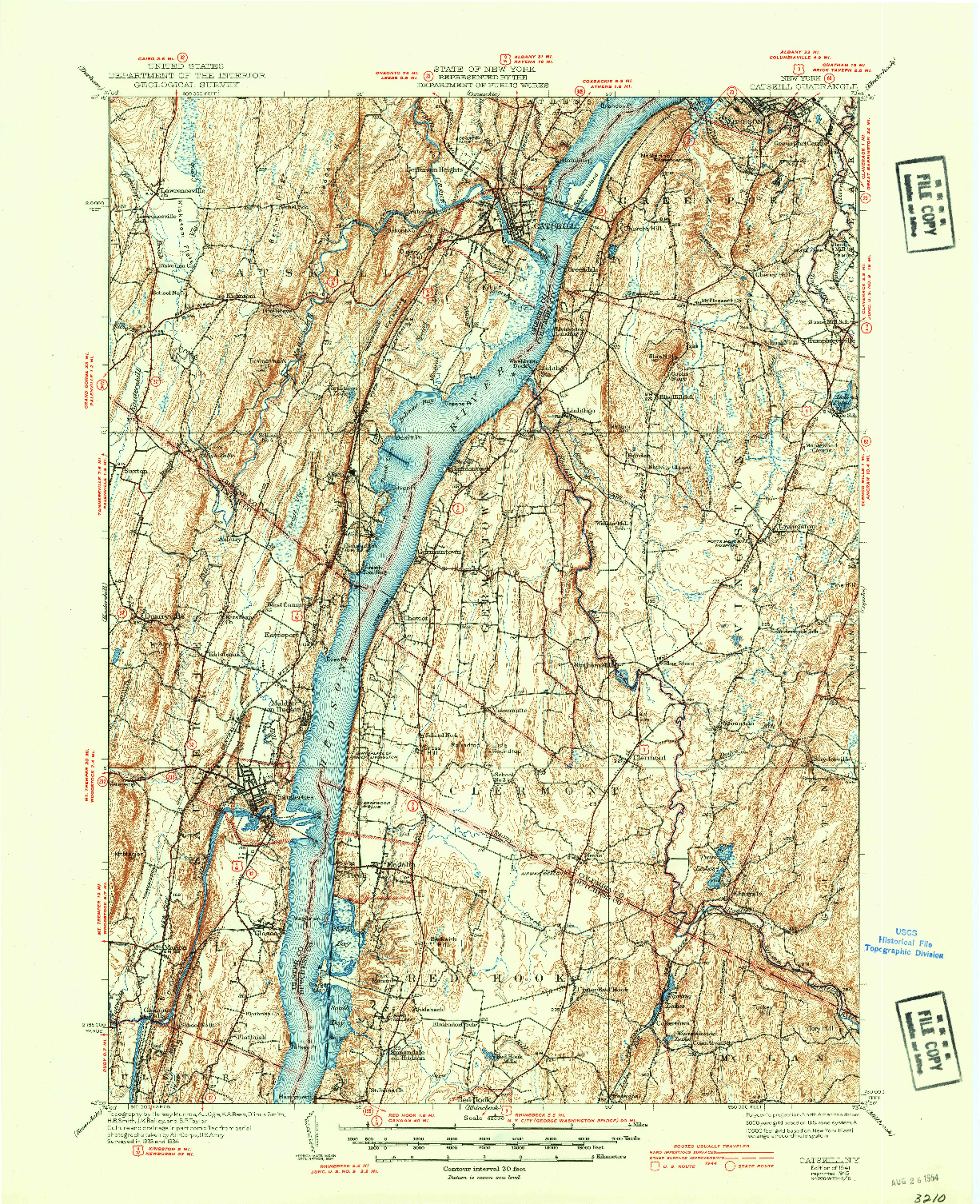 USGS 1:62500-SCALE QUADRANGLE FOR CATSKILL, NY 1941