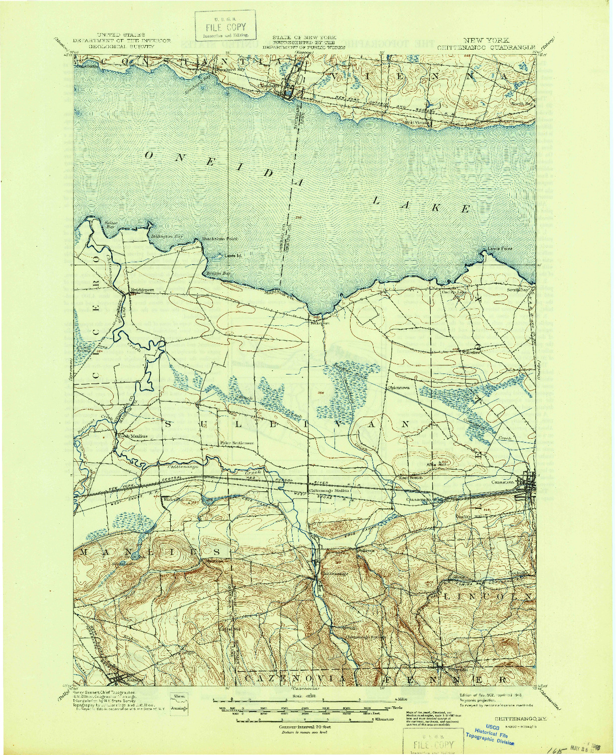 USGS 1:62500-SCALE QUADRANGLE FOR CHITTENANGO, NY 1902