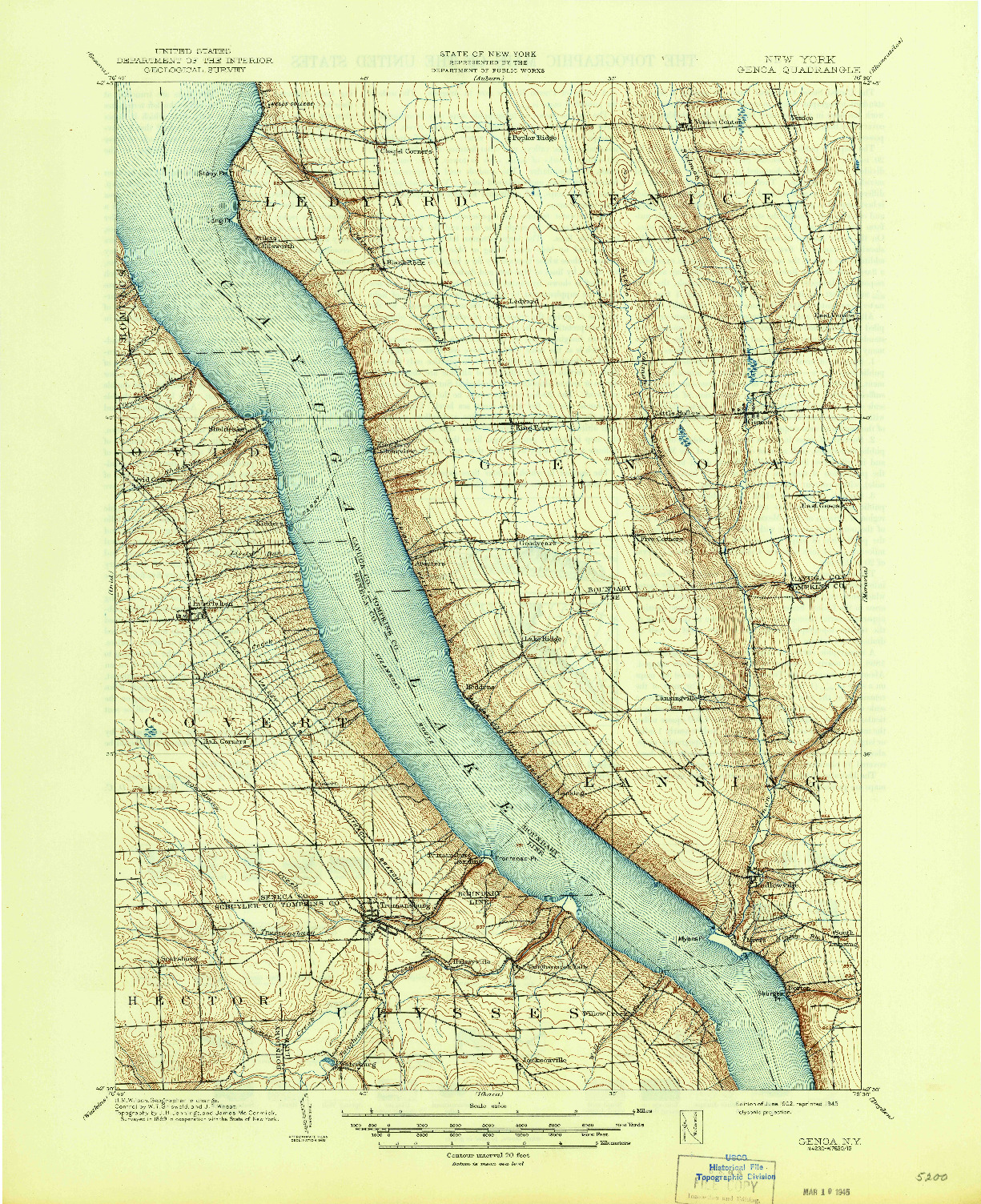 USGS 1:62500-SCALE QUADRANGLE FOR GENOA, NY 1902