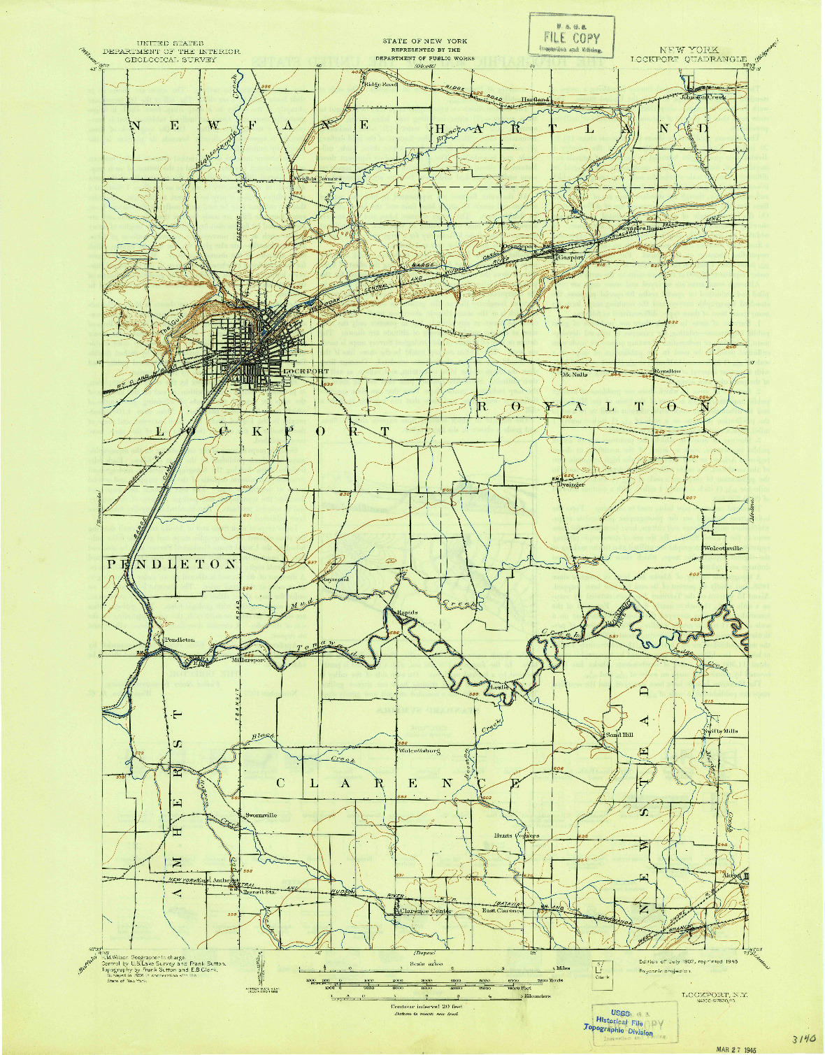 USGS 1:62500-SCALE QUADRANGLE FOR LOCKPORT, NY 1902