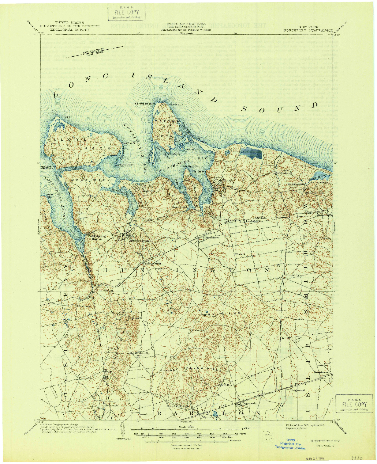 USGS 1:62500-SCALE QUADRANGLE FOR NORTHPORT, NY 1903