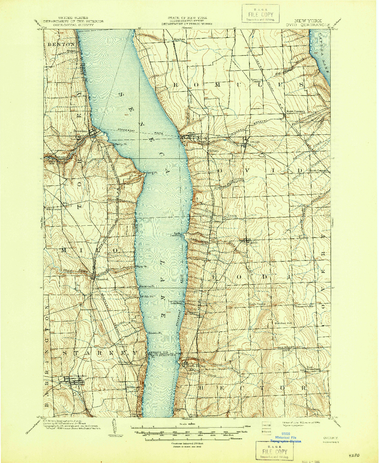 USGS 1:62500-SCALE QUADRANGLE FOR OVID, NY 1902