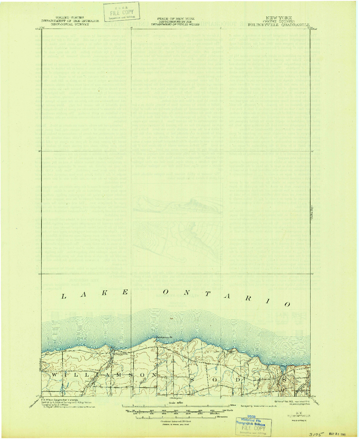 USGS 1:62500-SCALE QUADRANGLE FOR PULTNEYVILLE, NY 1902