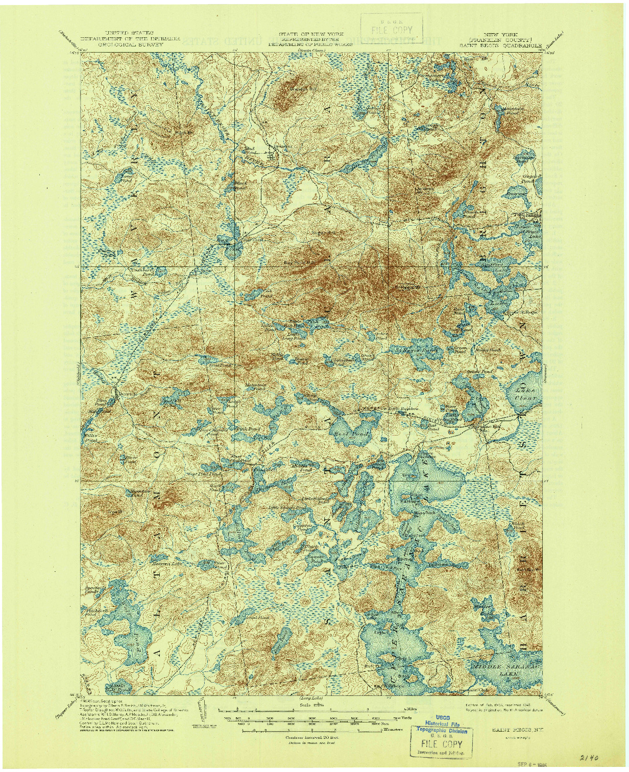 USGS 1:62500-SCALE QUADRANGLE FOR SAINT REGIS, NY 1905