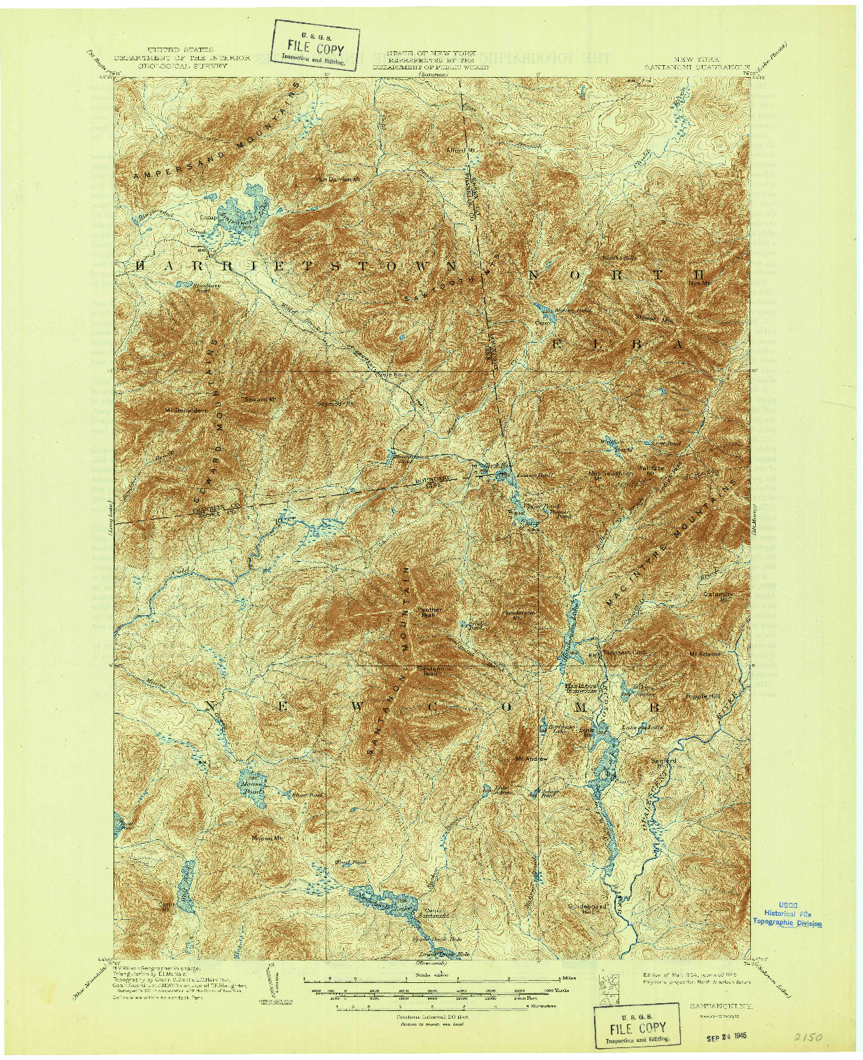 USGS 1:62500-SCALE QUADRANGLE FOR SANTANONI, NY 1904