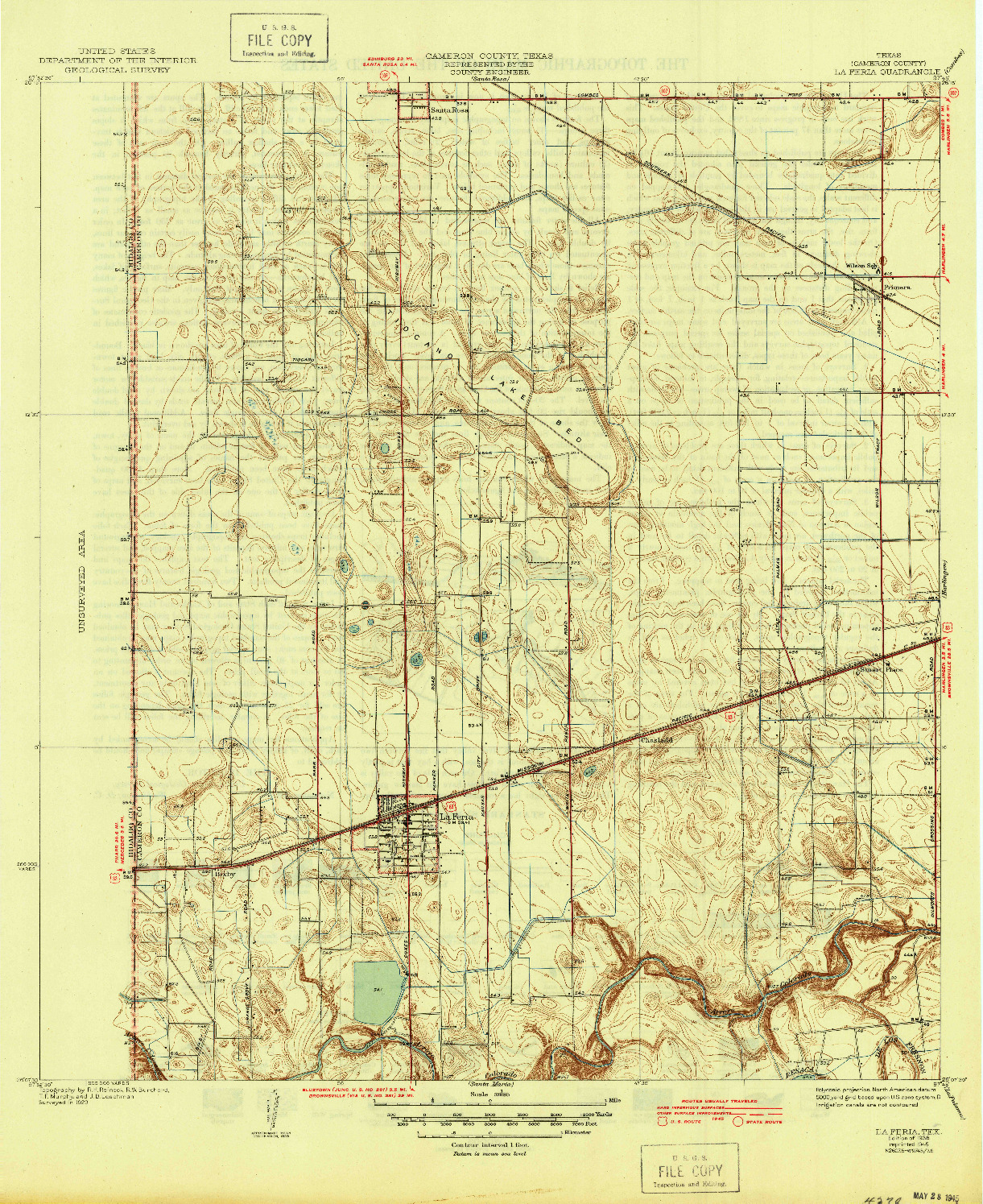 USGS 1:31680-SCALE QUADRANGLE FOR LA FERIA, TX 1936