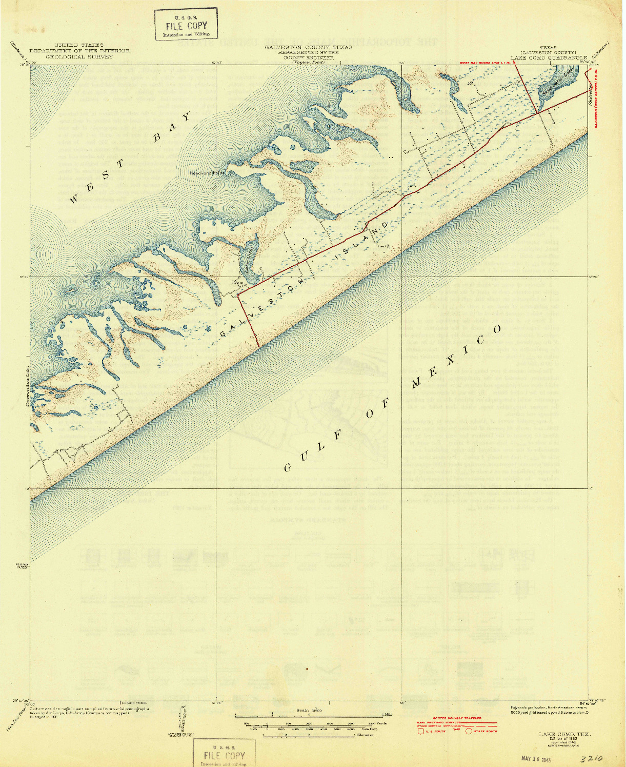 USGS 1:31680-SCALE QUADRANGLE FOR LAKE COMO, TX 1933