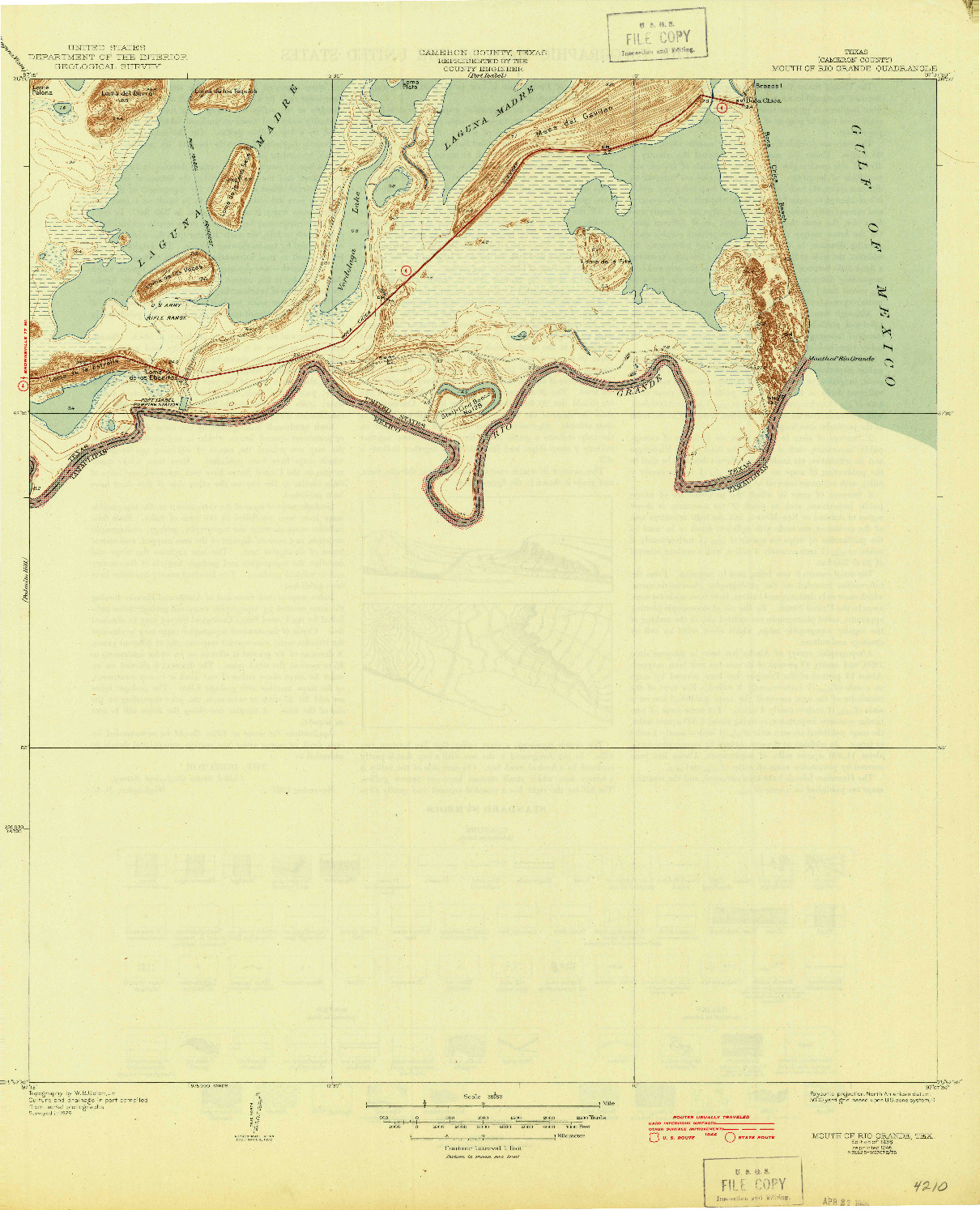 USGS 1:31680-SCALE QUADRANGLE FOR MOUTH OF RIO GRANDE, TX 1936