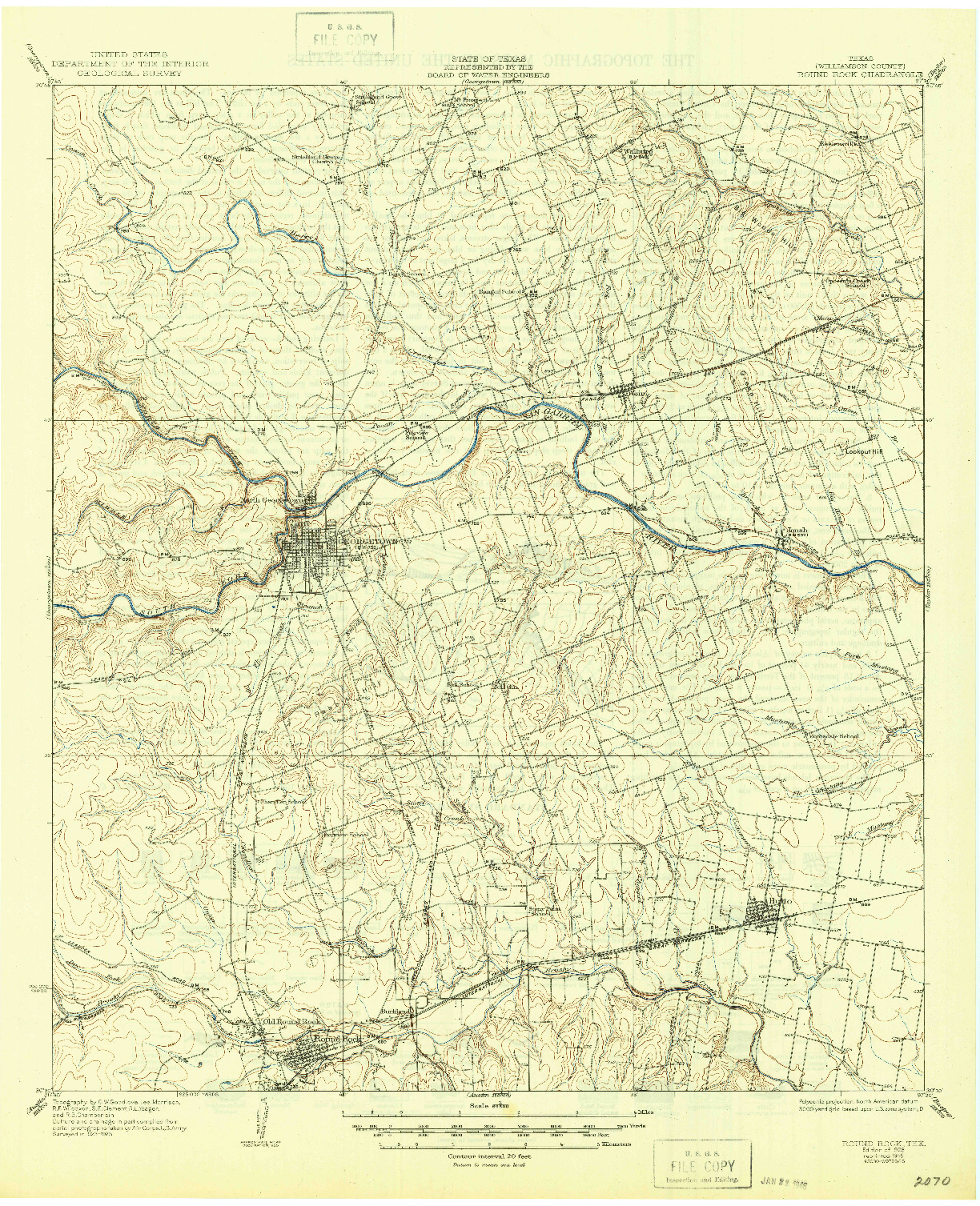 USGS 1:62500-SCALE QUADRANGLE FOR ROUND ROCK, TX 1928