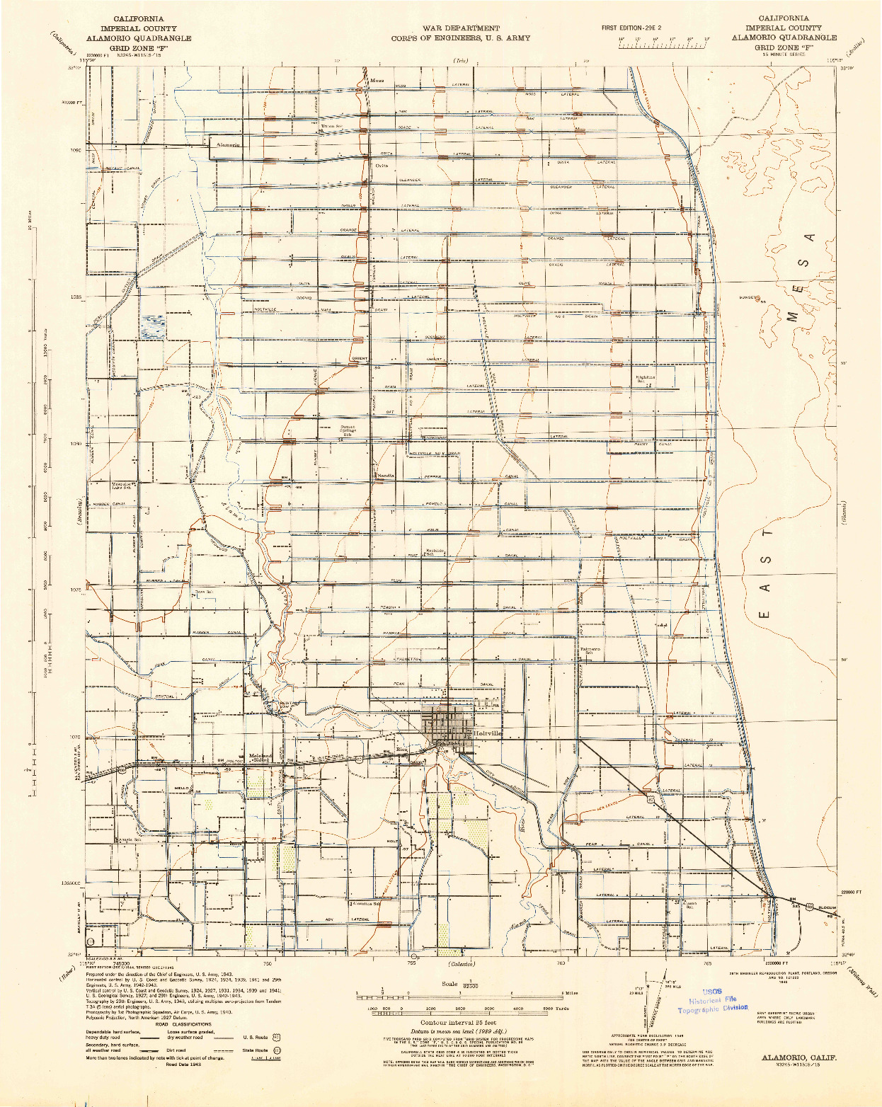 USGS 1:62500-SCALE QUADRANGLE FOR ALAMORIO, CA 1945