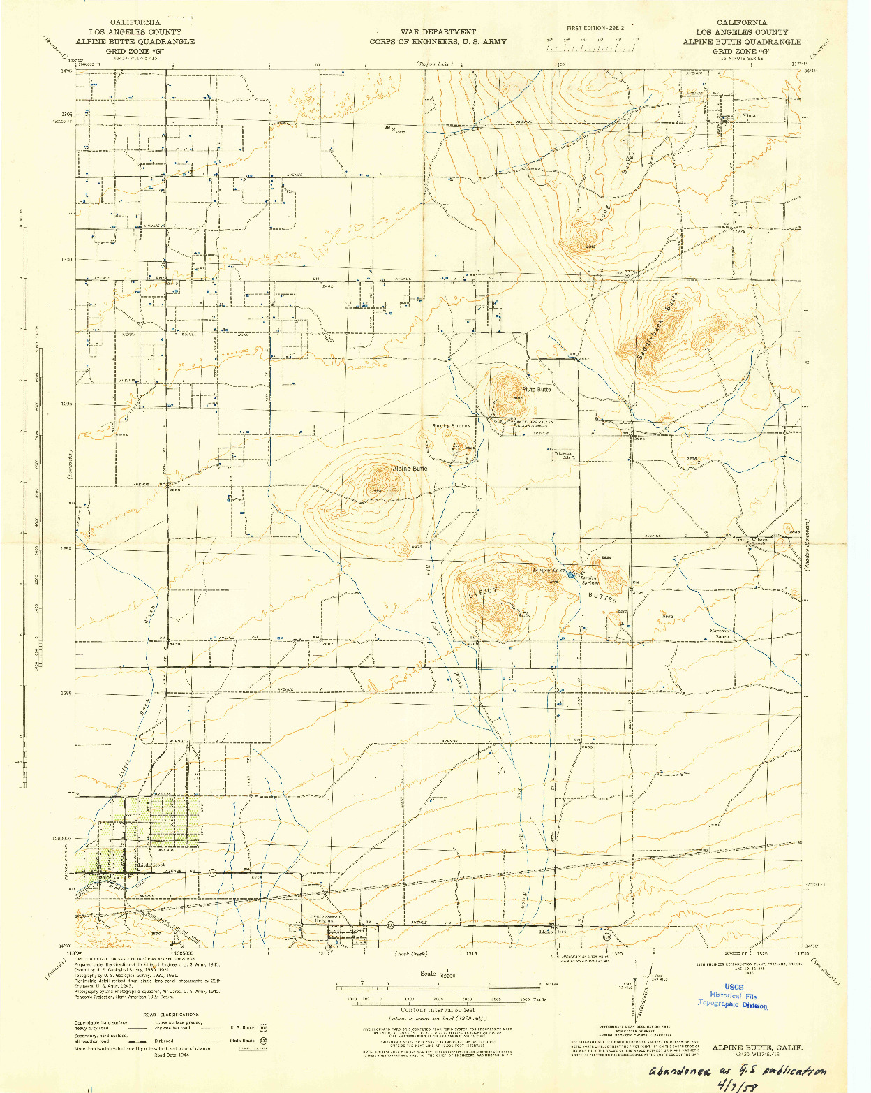 USGS 1:62500-SCALE QUADRANGLE FOR ALPINE BUTTE, CA 1945